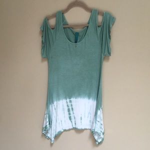 Cute Supersoft TieDye cold shoulder T shirt